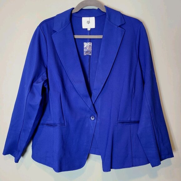 Betabrand Transcendent Blazer Womens Size 3X Royal Blue Stretch Office New - Picture 1 of 8